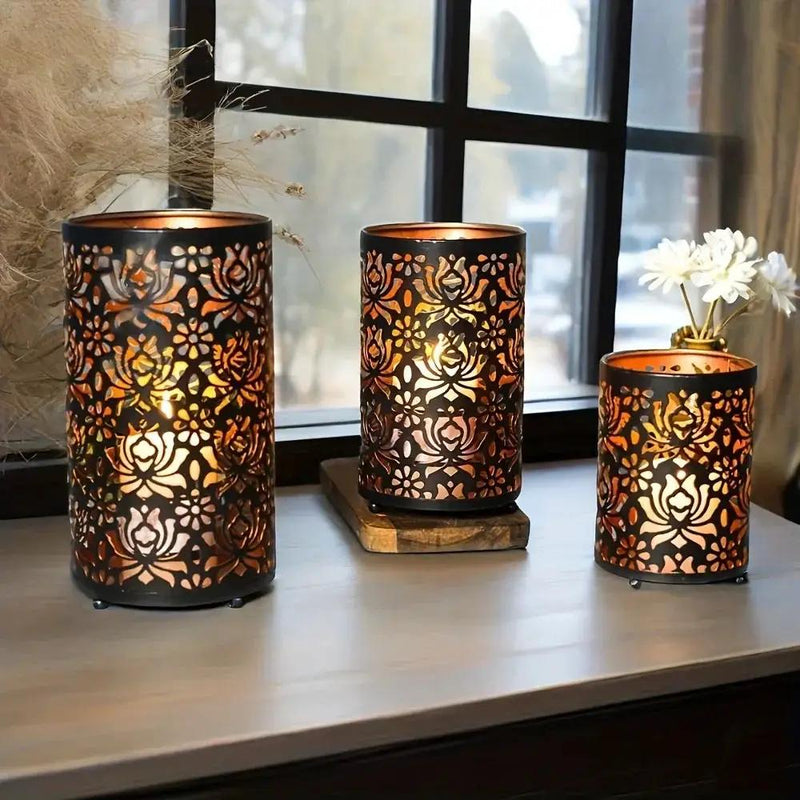 Candle Holders - Decorative Iron Set by House Of Avana