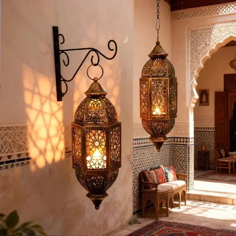 Candle Lantern - Hanging Cast Iron by House Of Avana