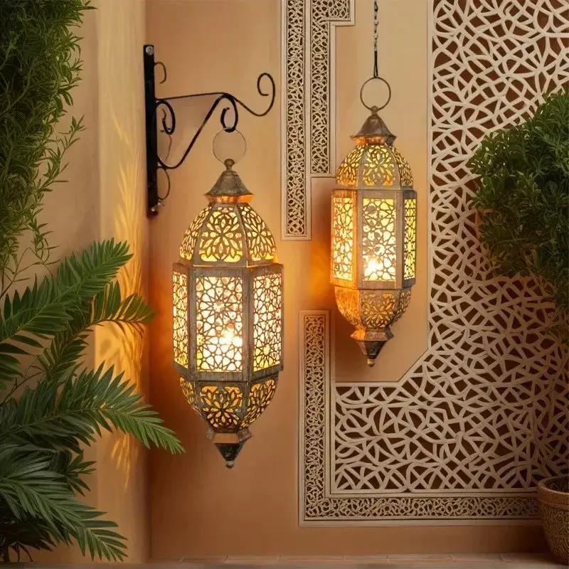 Candle Lantern - Hanging Cast Iron by House Of Avana