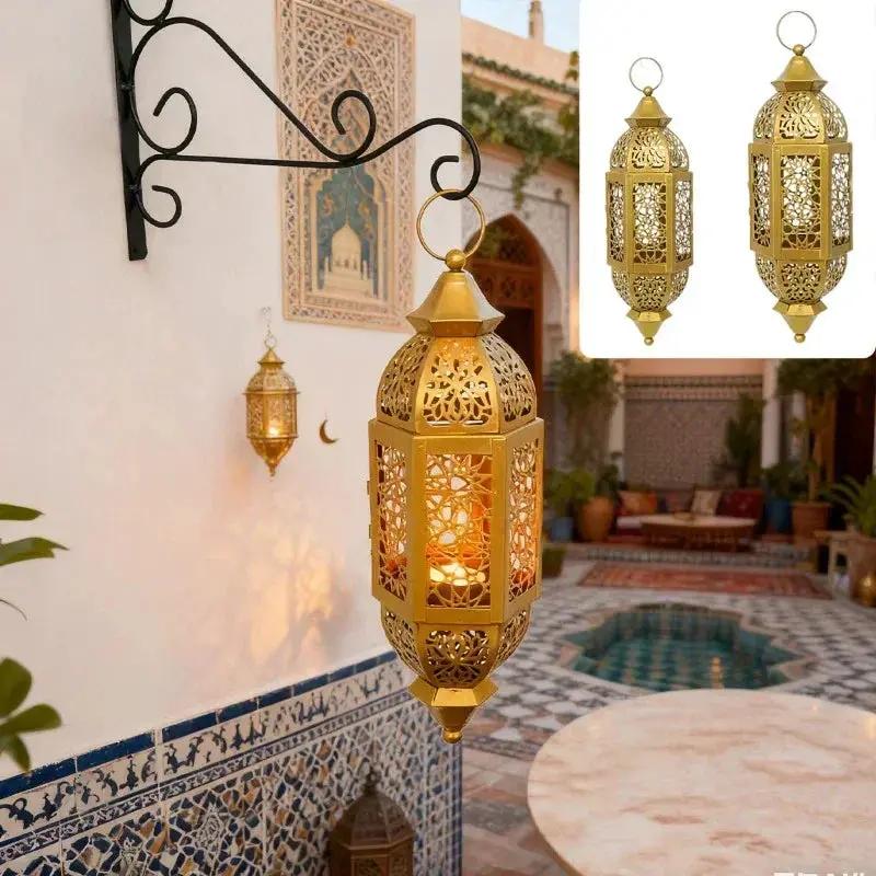 Candle Lantern - Hanging Cast Iron by House Of Avana
