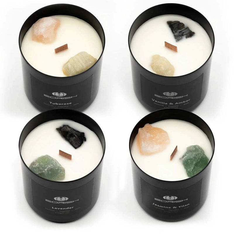 Candle - Layered Crystal Glass 4 Piece by House Of Avana