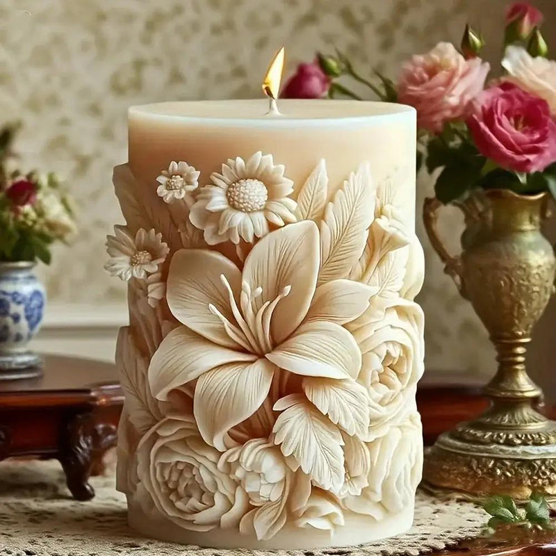 Candle Mold - Ceramic Floral by House Of Avana