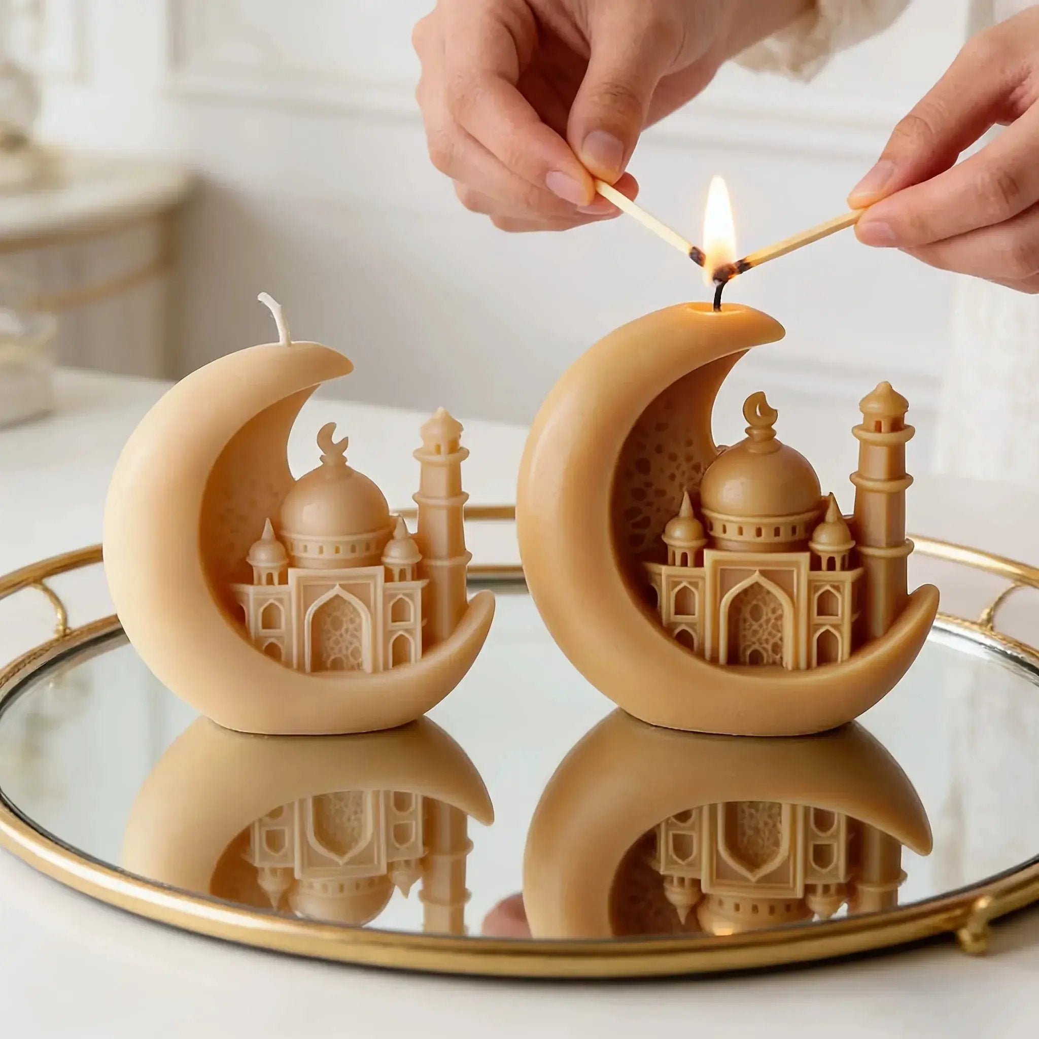 Candle - Scented Ceramic Crescent Moon by House Of Avana