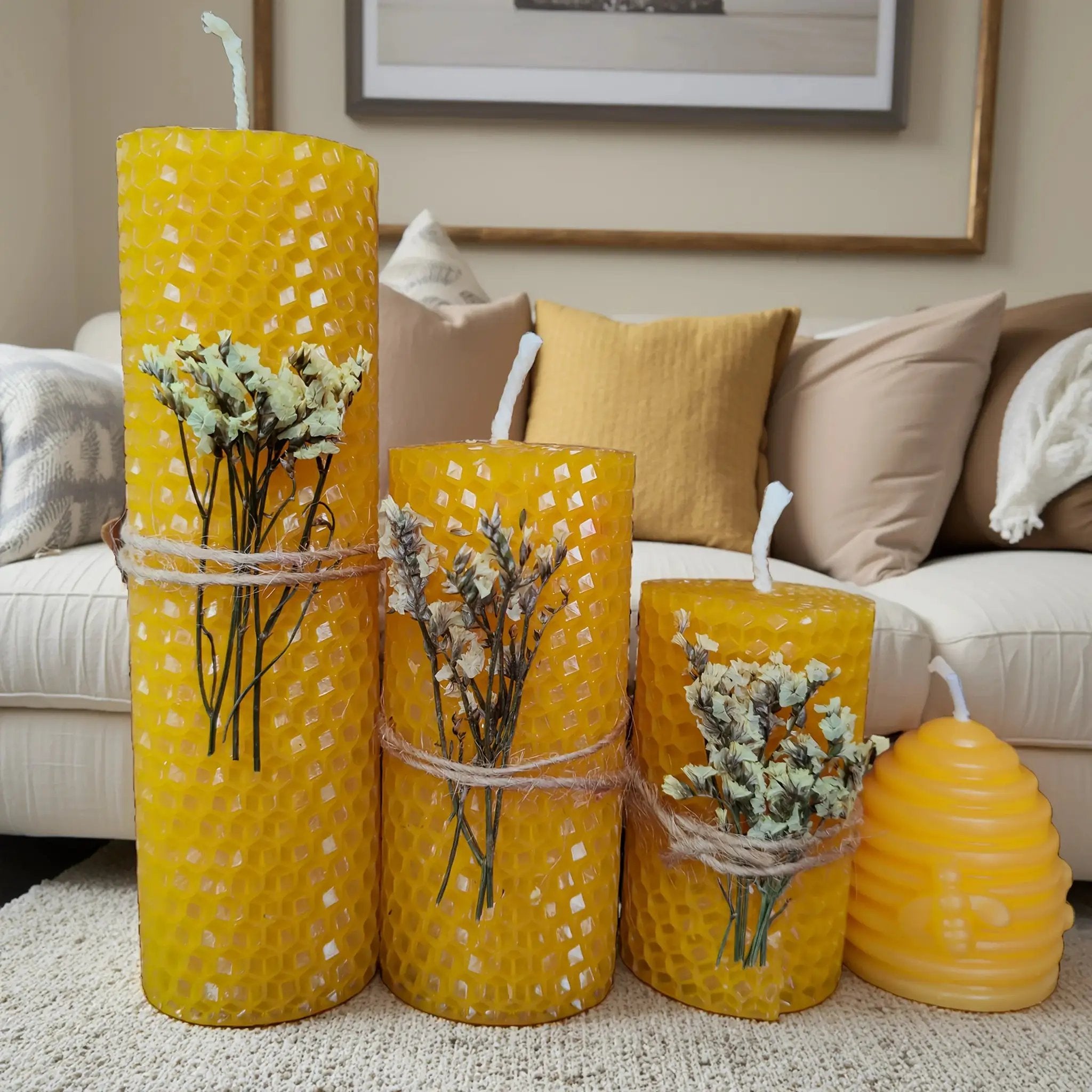Candle Set - Decorative Beeswax 4pcs by House Of Avana