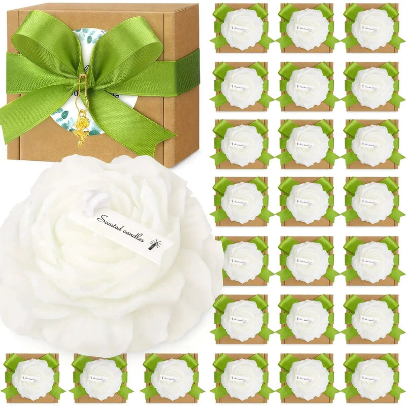 Candle Set - Peony Flower Scented Gold 24pcs by House Of Avana