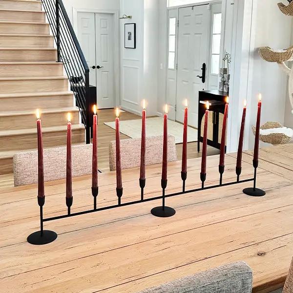 Matte Black 11-Taper Candle Holder by Decor Steals