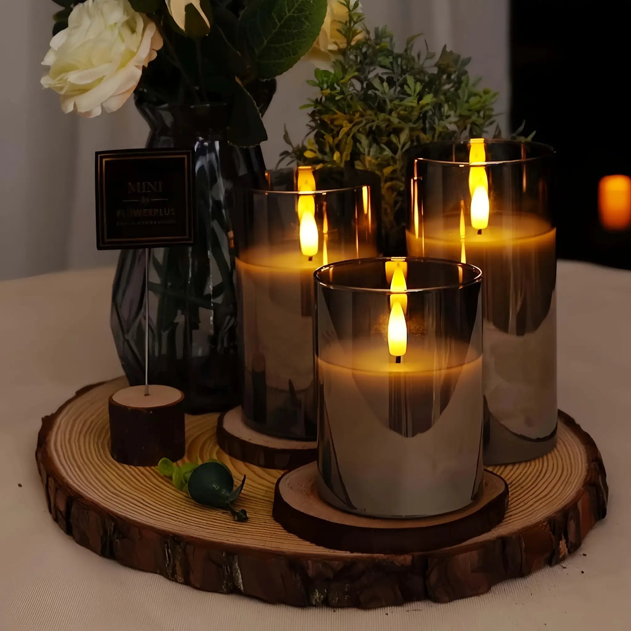 Candles - Flameless Gray 3-Pack by House Of Avana