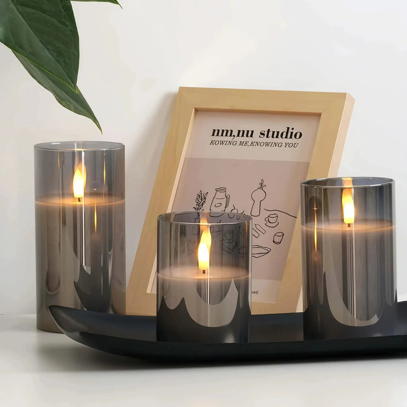 Candles - Flameless Gray 3-Pack by House Of Avana