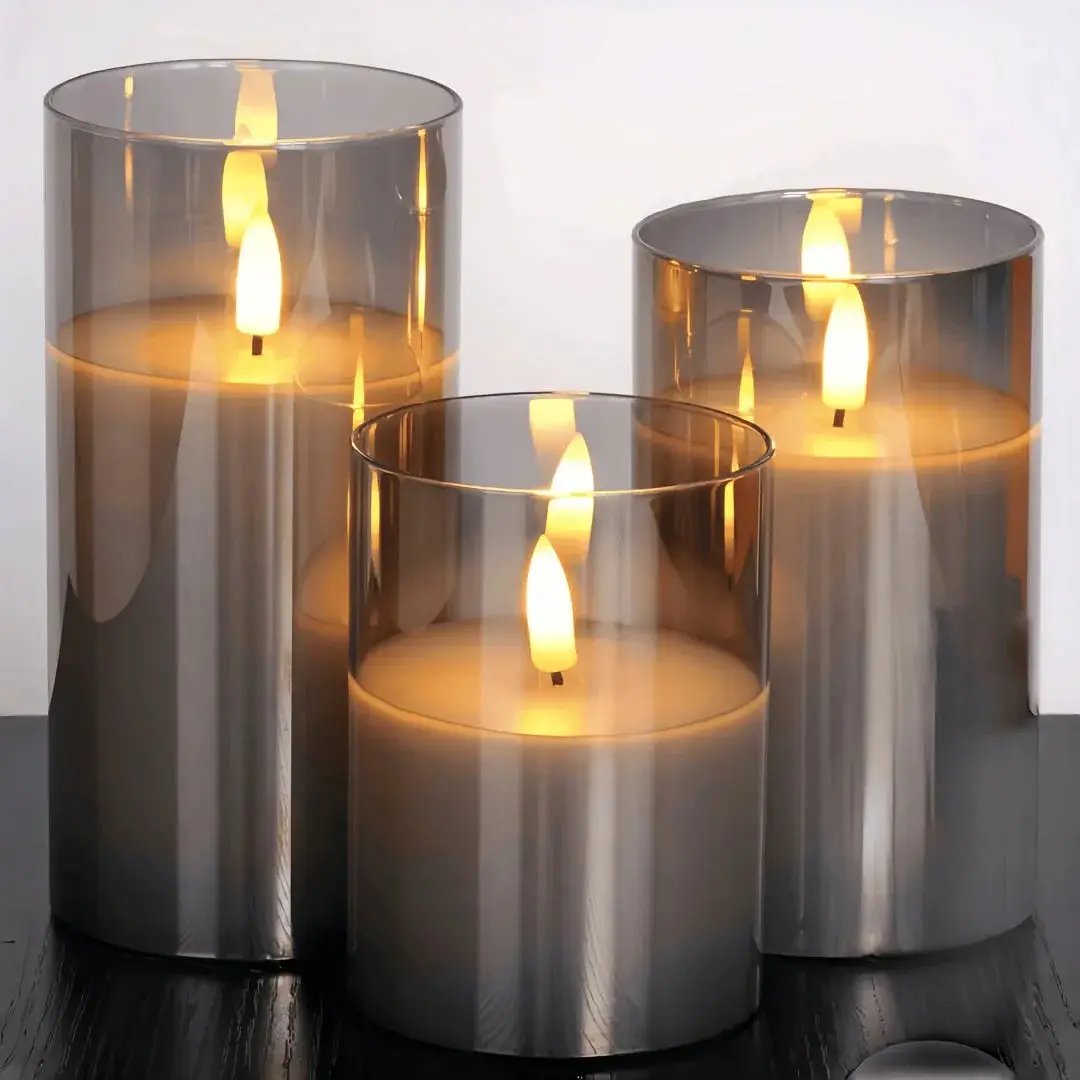 Candles - Flameless Gray 3-Pack by House Of Avana