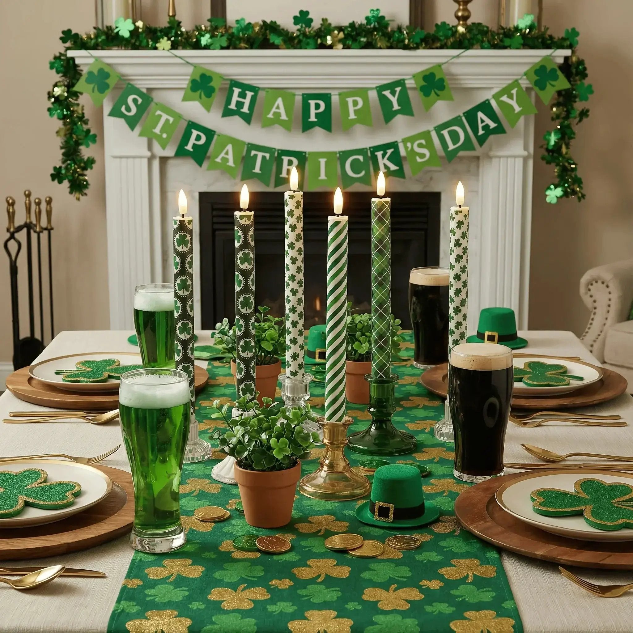 Candles - LED Green 10 Inch Set by House Of Avana