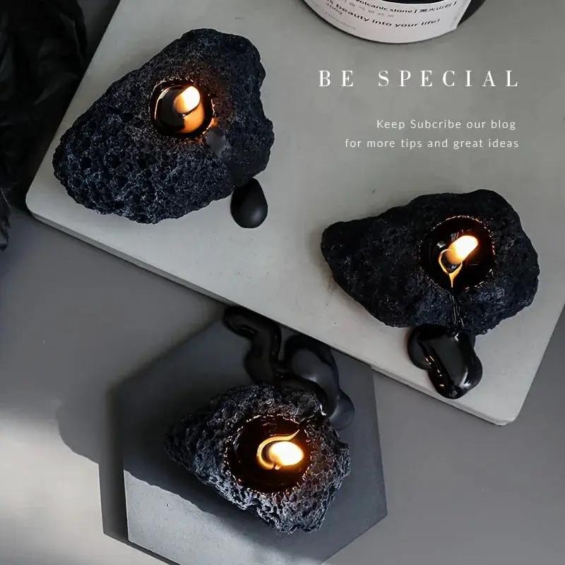 Candles - Meteorite Stone Set by House Of Avana
