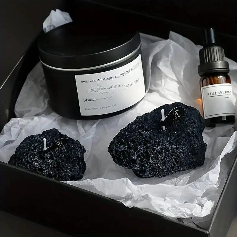 Candles - Meteorite Stone Set by House Of Avana