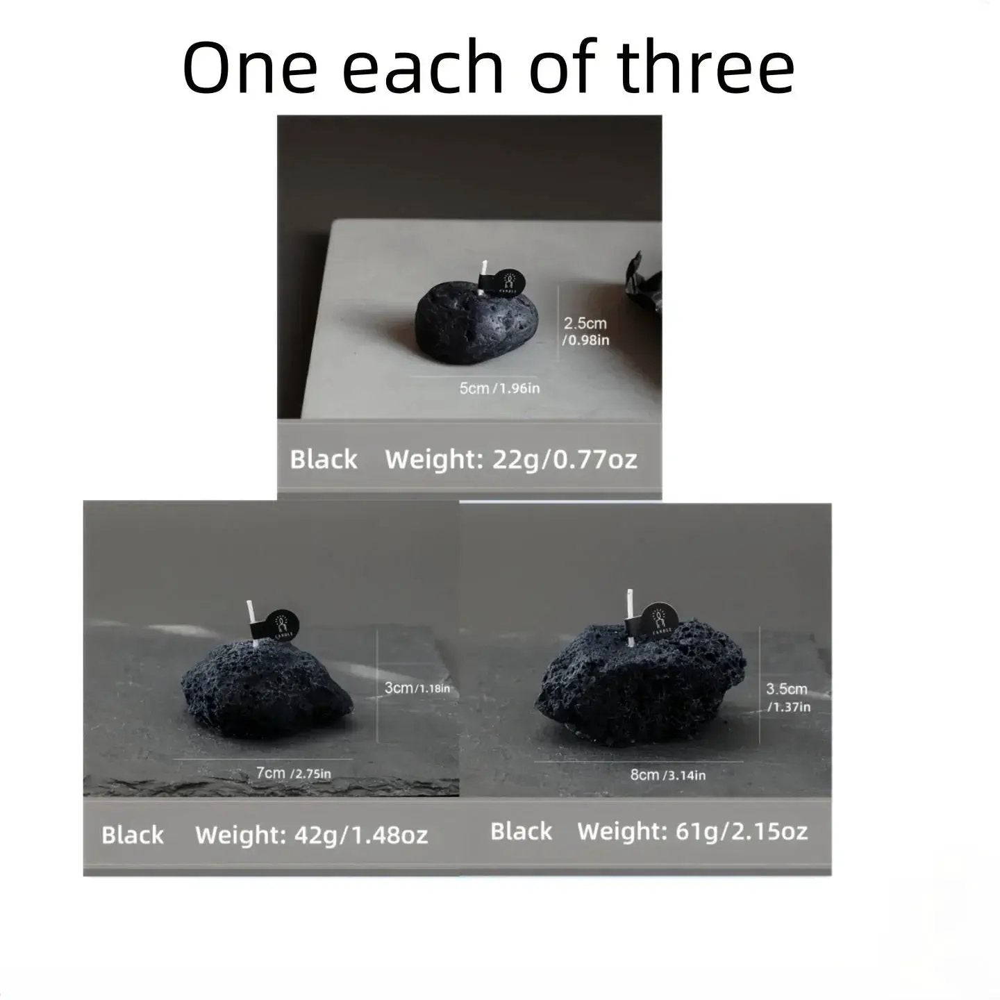Candles - Meteorite Stone Set by House Of Avana