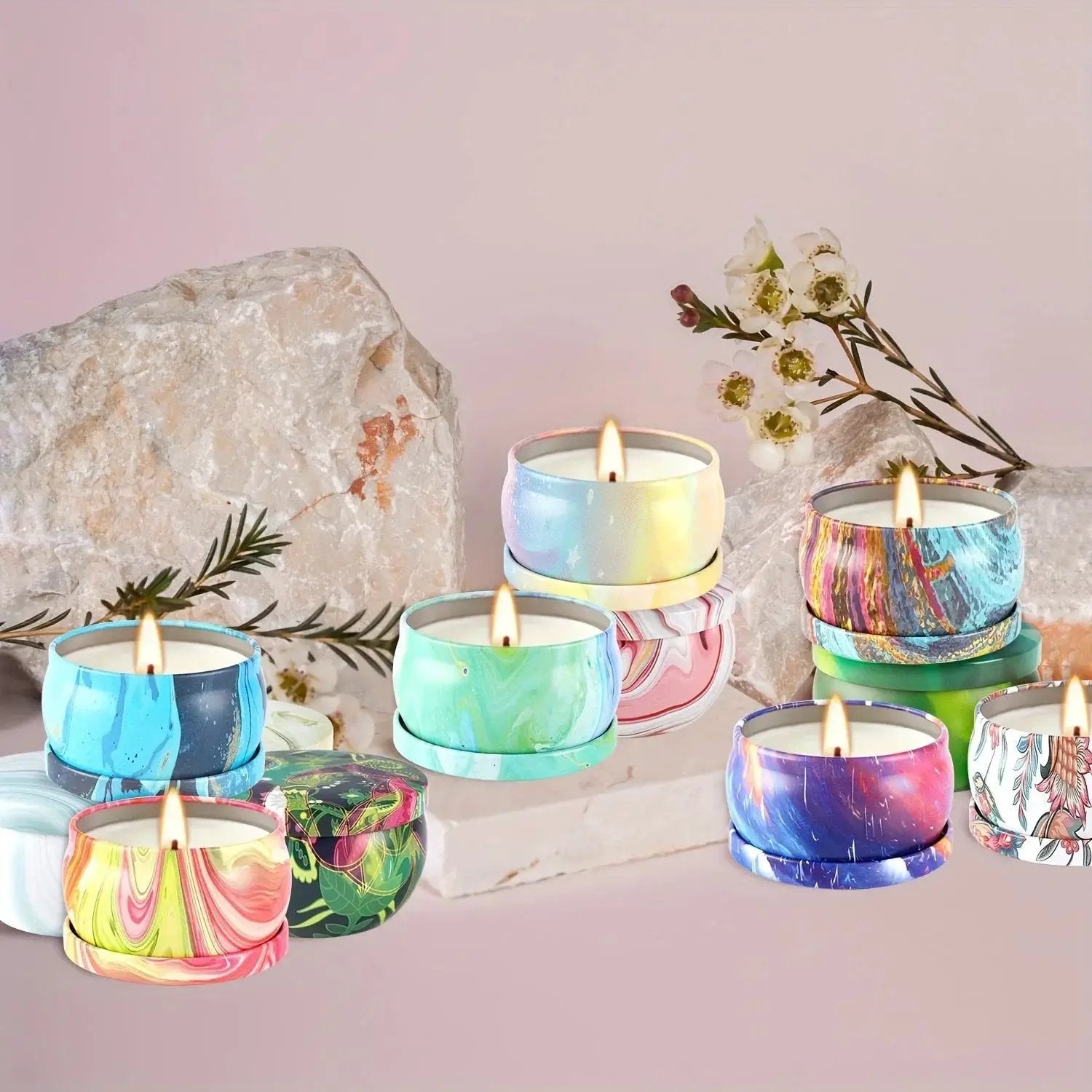 Candles - Smokeless Soy Wax Marble Scented by House Of Avana