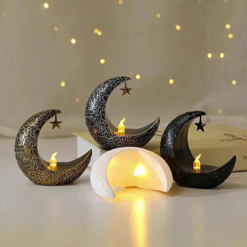 Candlestick - LED Star Moon Style White by House Of Avana
