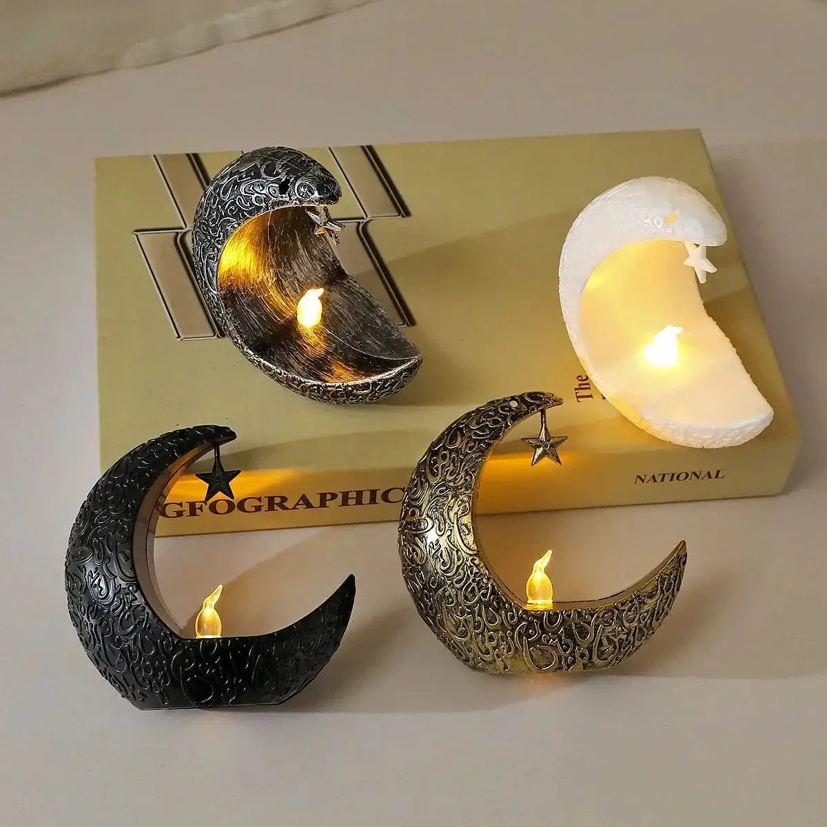 Candlestick - LED Star Moon Style White by House Of Avana