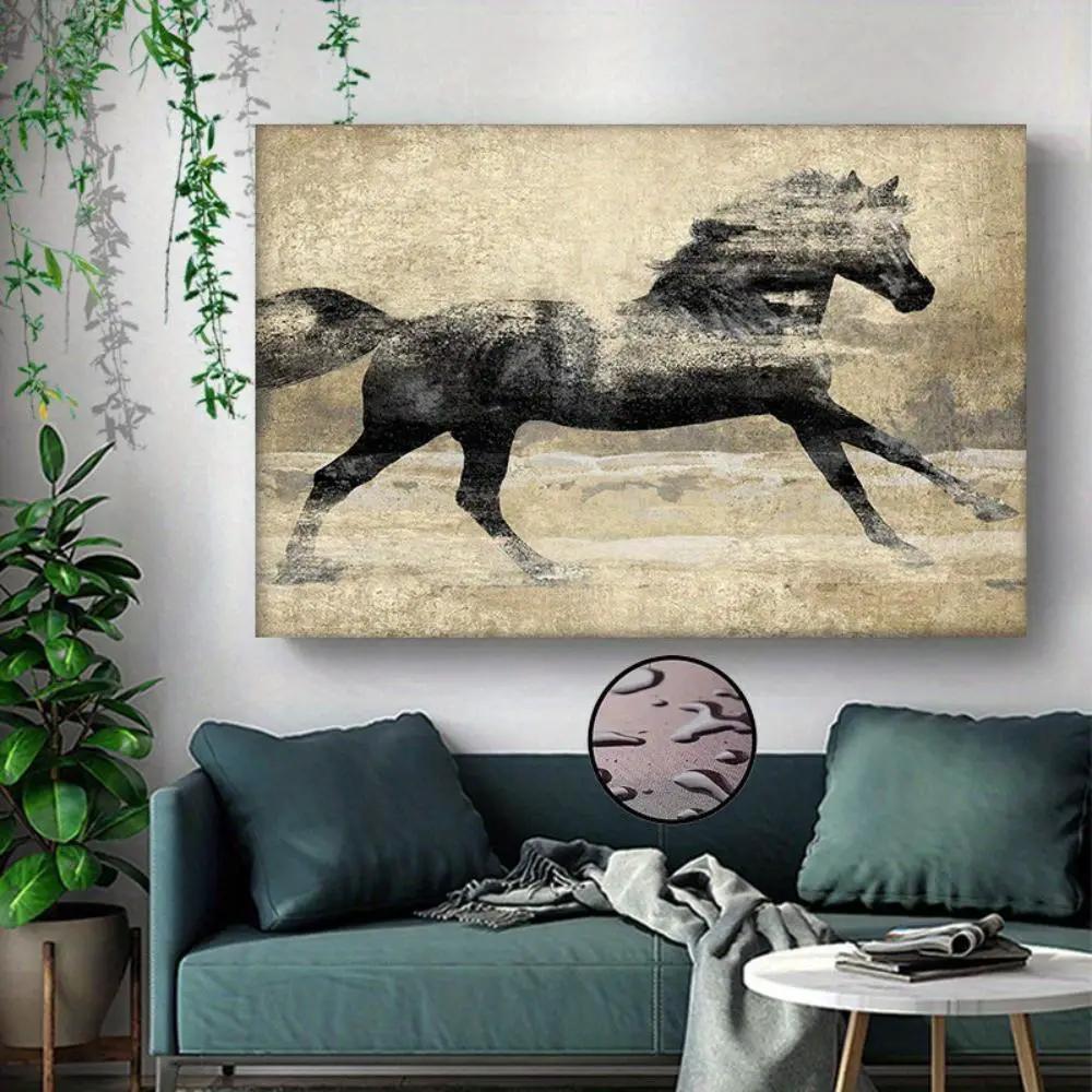 Canvas Art - Galloping Horse Wooden Large by House Of Avana