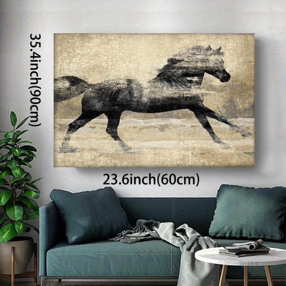 Canvas Art - Galloping Horse Wooden Large by House Of Avana