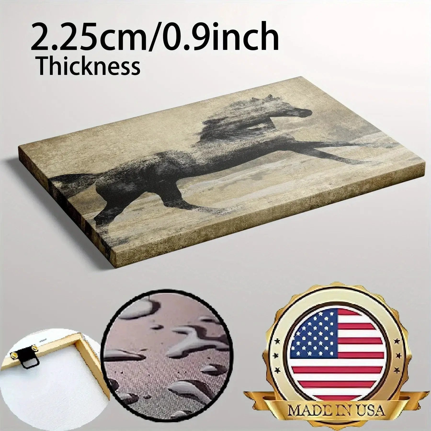 Canvas Art - Galloping Horse Wooden Large by House Of Avana