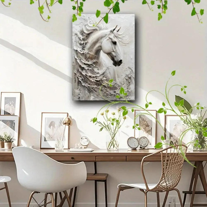 Canvas Art - Large White Framed by House Of Avana
