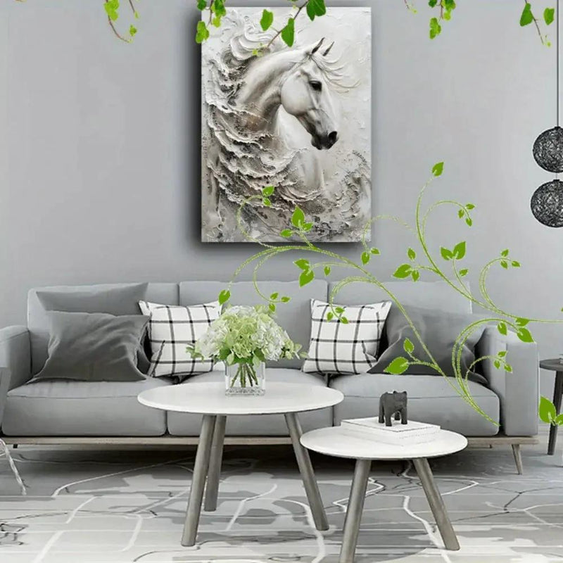 Canvas Art - Large White Framed by House Of Avana