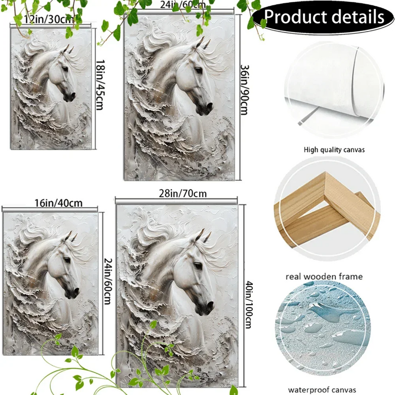 Canvas Art - Large White Framed by House Of Avana