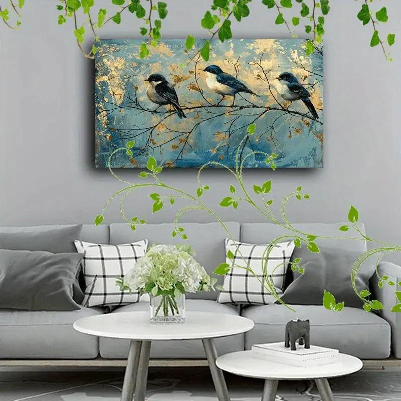 Canvas Painting - Artistic Wooden Blue by House Of Avana
