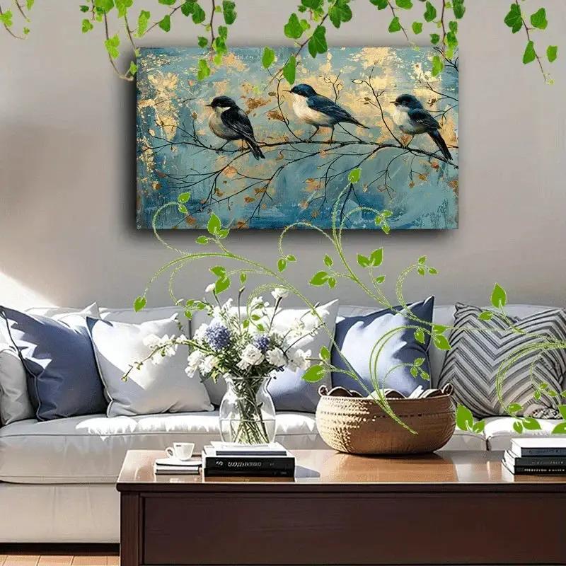 Canvas Painting - Artistic Wooden Blue by House Of Avana
