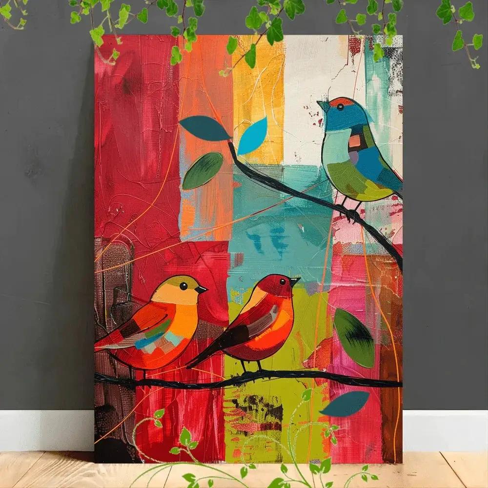Canvas Painting - Colorful Wooden Abstract by House Of Avana