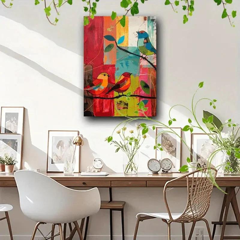 Canvas Painting - Colorful Wooden Abstract by House Of Avana