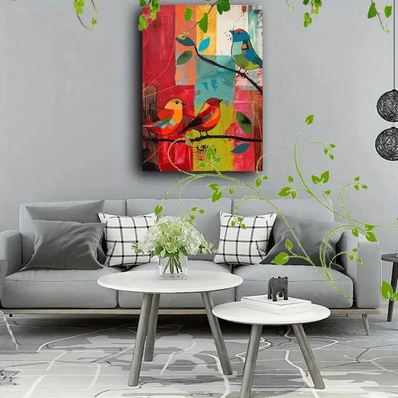 Canvas Painting - Colorful Wooden Abstract by House Of Avana