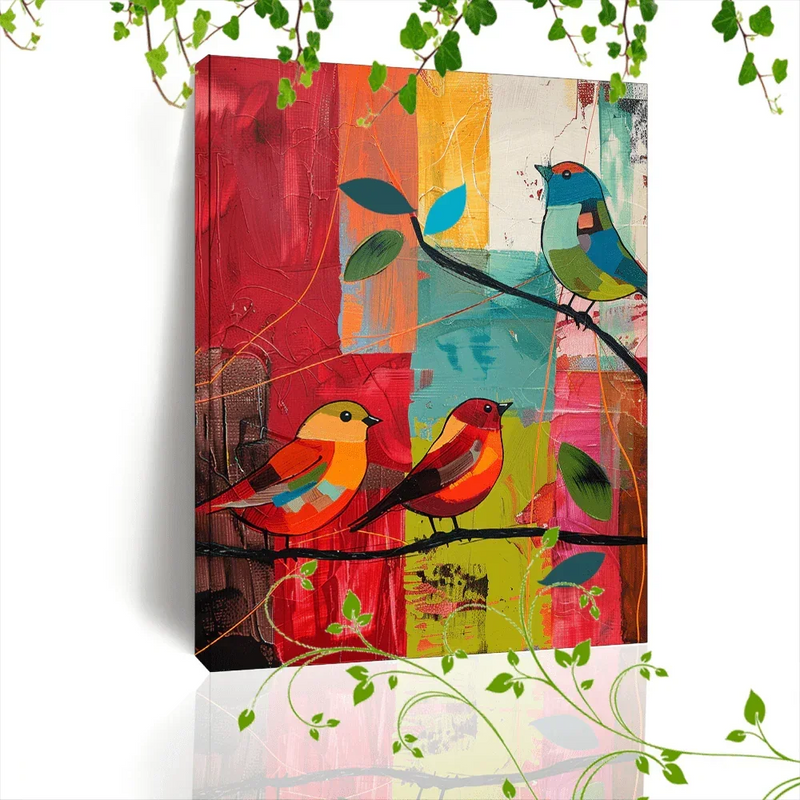 Canvas Painting - Colorful Wooden Abstract by House Of Avana