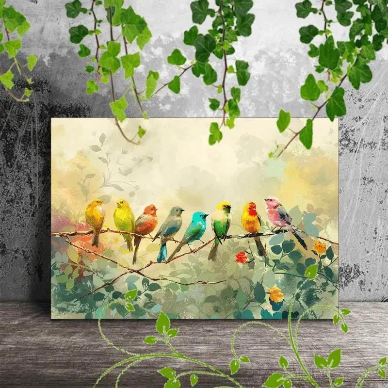 Canvas Painting - Colorful Wooden by House Of Avana