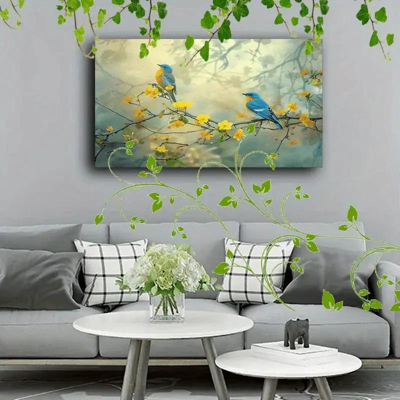 Canvas Painting - Decorative Wooden Blue by House Of Avana
