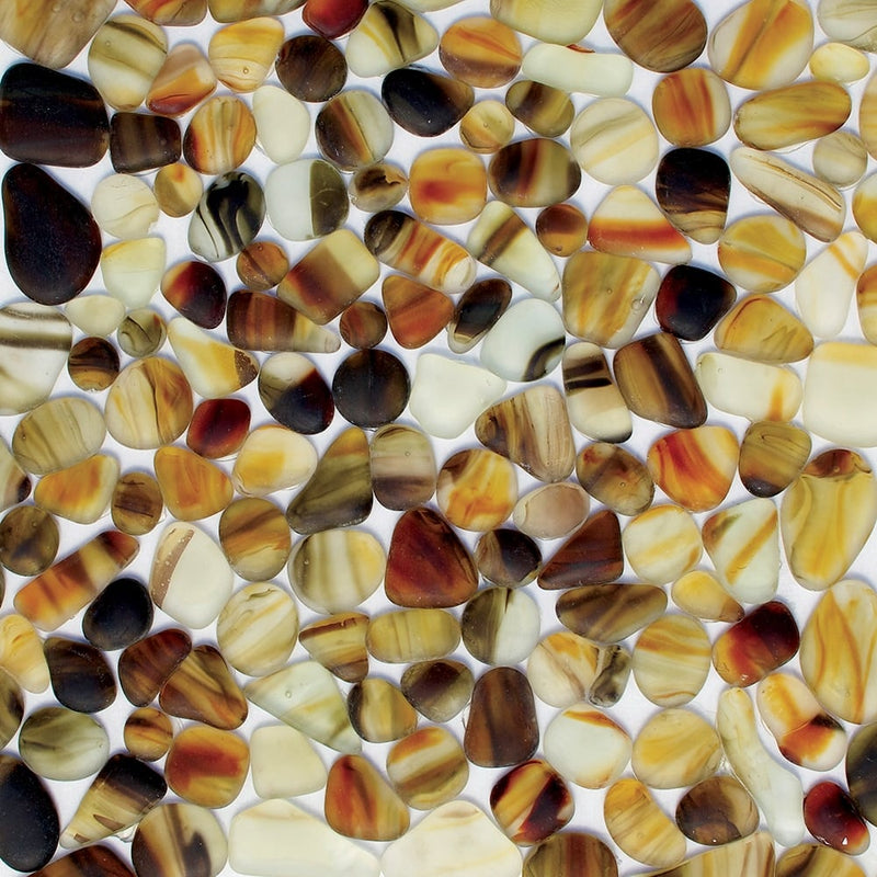 Caramel Matte Beach Glass Mosaics 12x12 Glass Matte 12x12 Mosaics