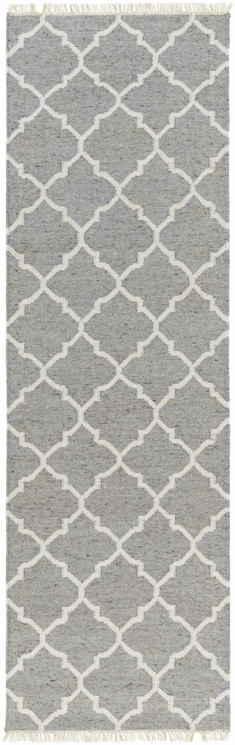 Cardin Charcoal Trellis Wool&Viscose Rug - Clearance by Boutique Rugs