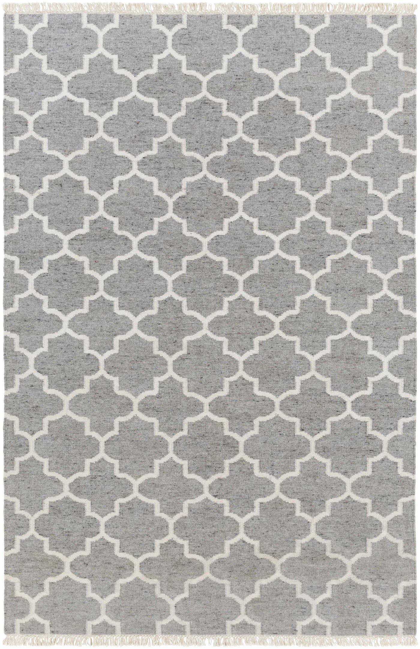 Cardin Charcoal Trellis Wool&Viscose Rug - Clearance by Boutique Rugs