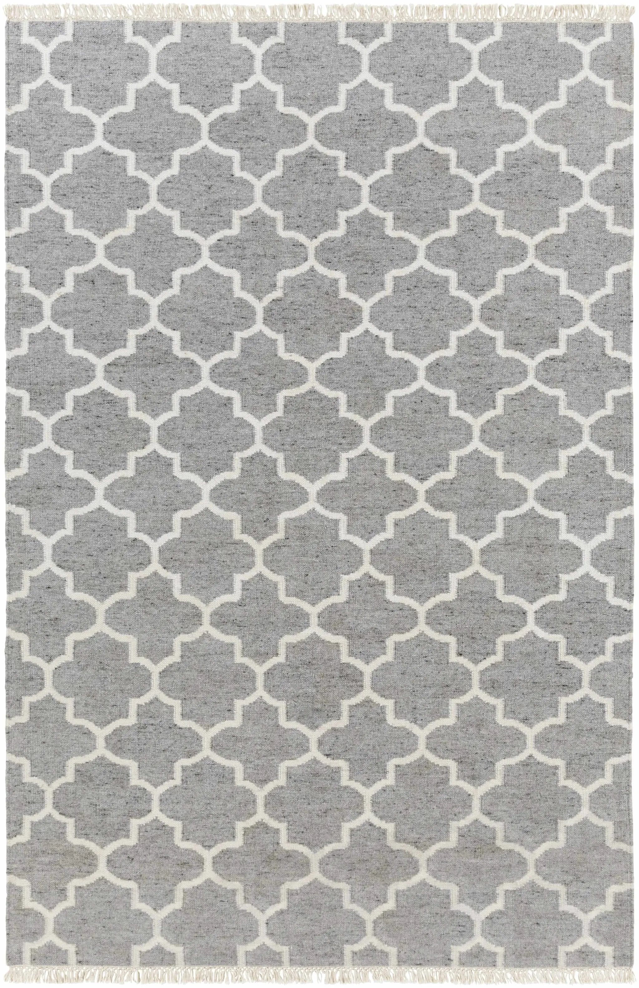 Cardin Charcoal Trellis Wool&Viscose Rug - Clearance by Boutique Rugs