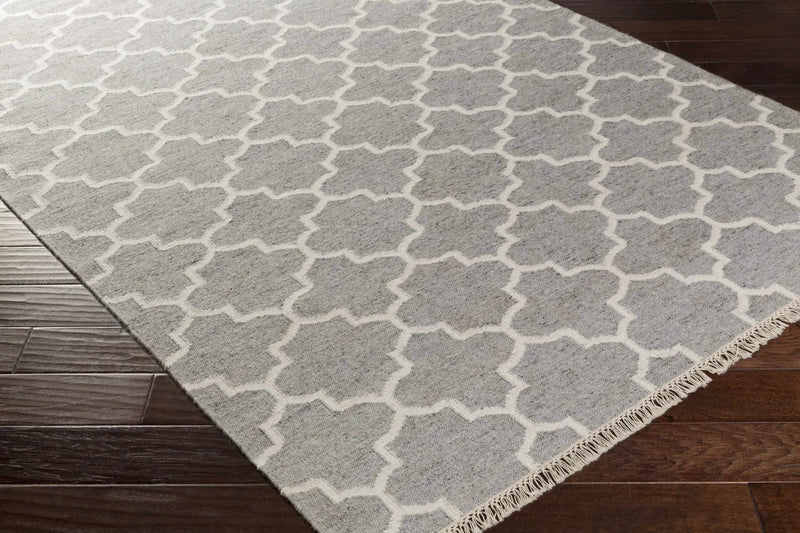 Cardin Charcoal Trellis Wool&Viscose Rug - Clearance by Boutique Rugs