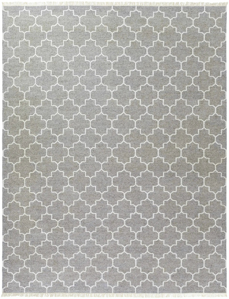 Cardin Charcoal Trellis Wool&Viscose Rug - Clearance by Boutique Rugs