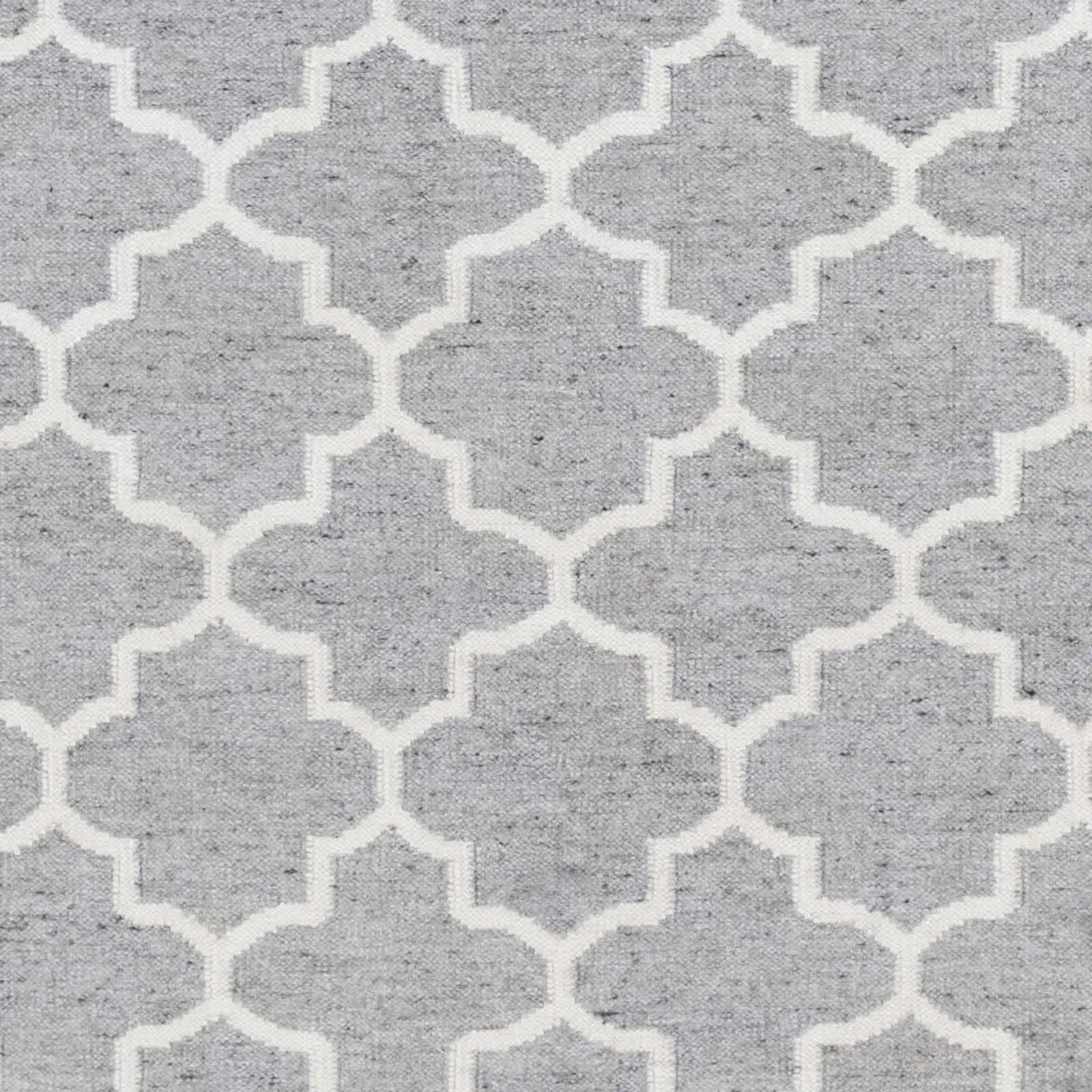 Cardin Charcoal Trellis Wool&Viscose Rug - Clearance by Boutique Rugs