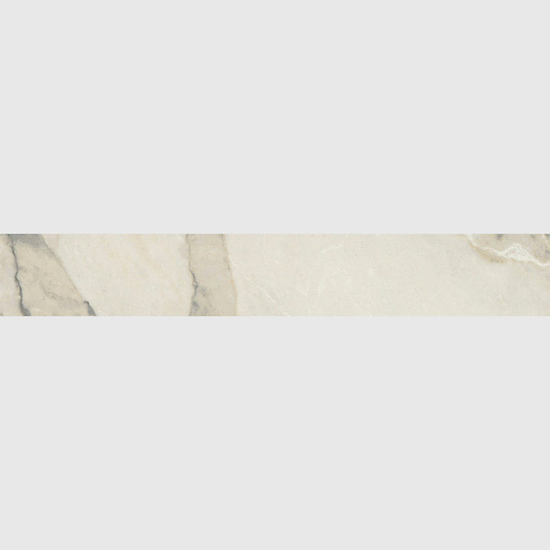 Carrara Arabescato Semi Gloss Bullnose Porcelain Moldings 4x24 Porcelain Semi Gloss 4x24 Moldings