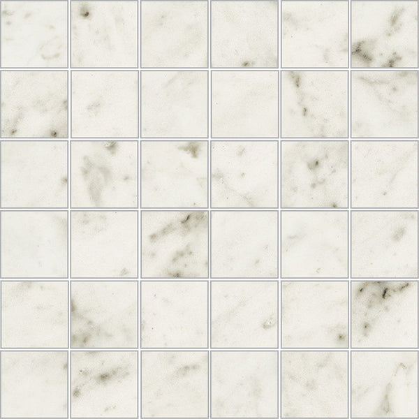 Carrara Blanco Natural 2x2 Marble Look Porcelain Mosaics 12x12