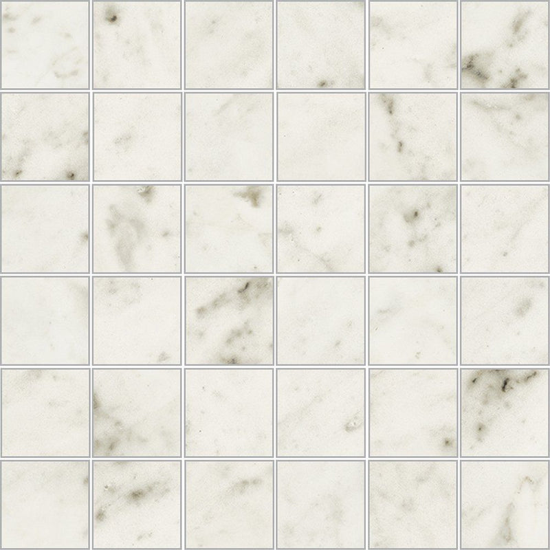 Carrara Blanco Polished 2x2 Marble Look Porcelain Mosaics 12x12 Porcelain Polished 12x12 Mosaics