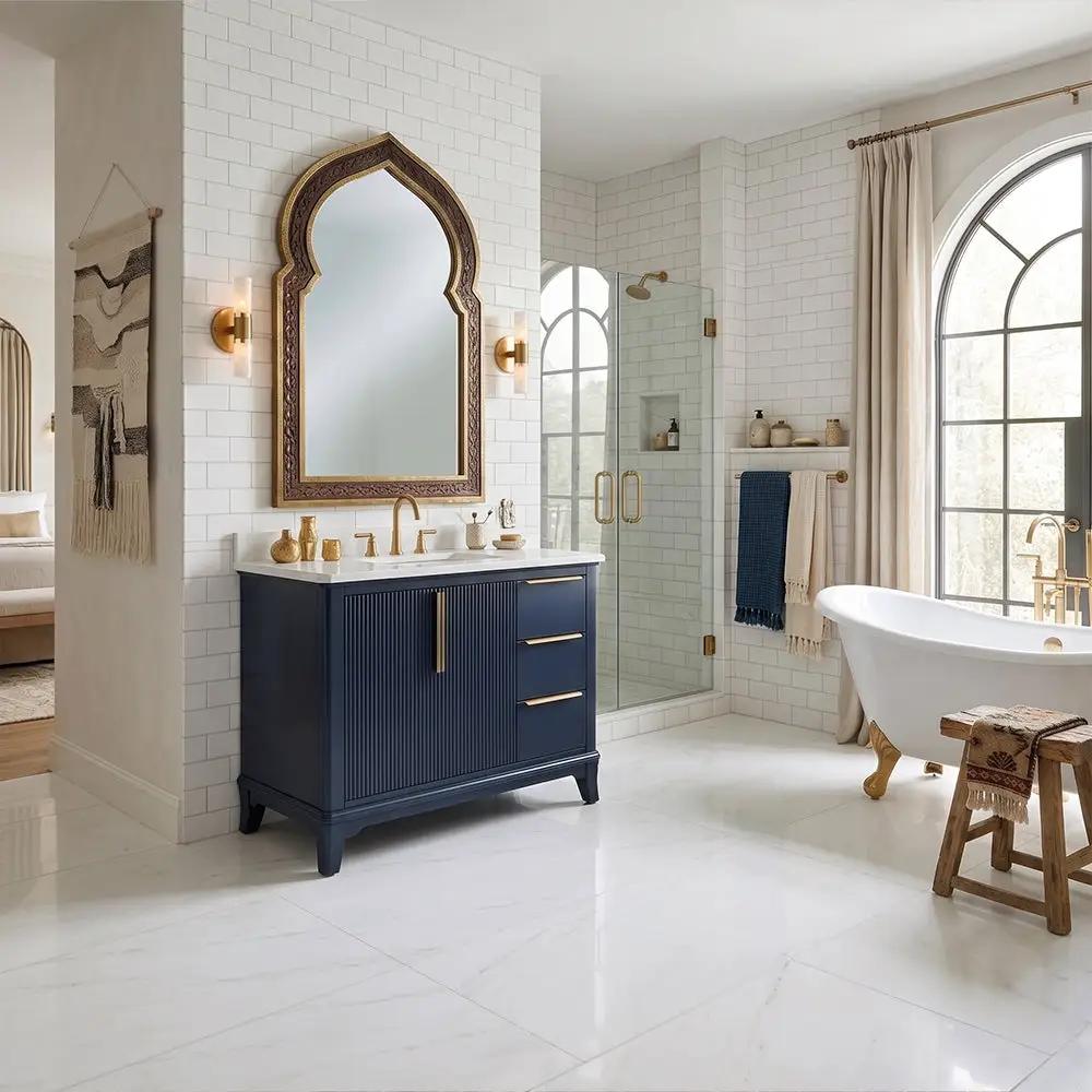 Carrara Grosvenor Nayv Blue Bathroom Vanities 37x22 by Stonetiledepot