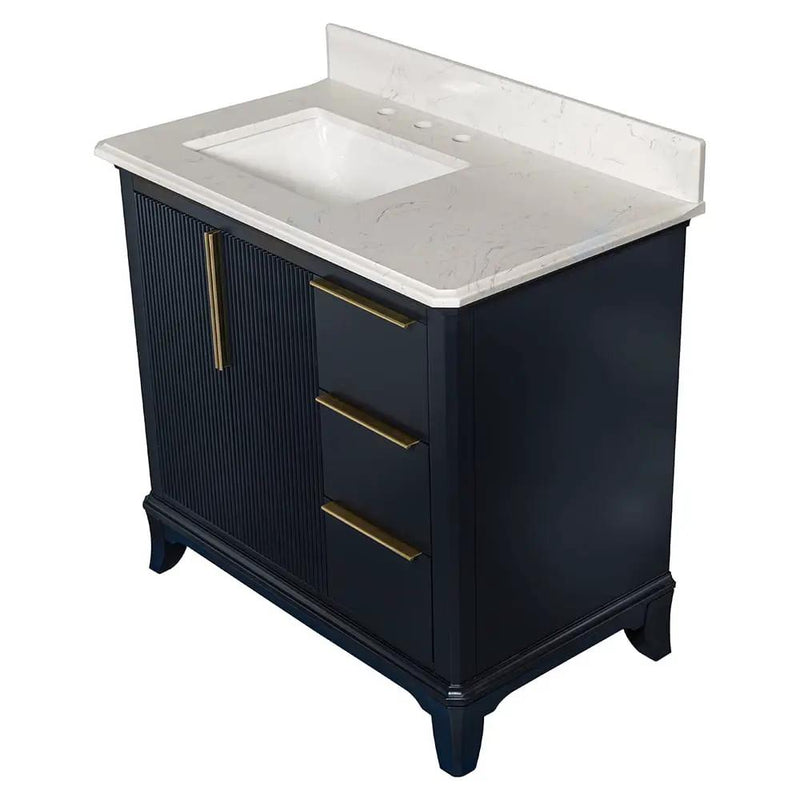 Carrara Grosvenor Nayv Blue Bathroom Vanities 37x22 by Stonetiledepot