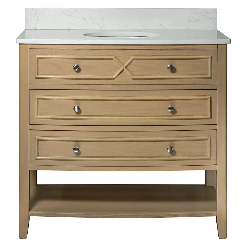 Carrara Halcyon Light Oak Bathroom Vanities 31x19 by Stonetiledepot