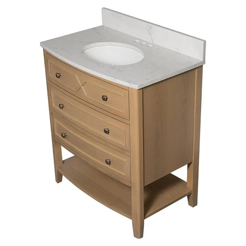Carrara Halcyon Light Oak Bathroom Vanities 37x19 by Stonetiledepot