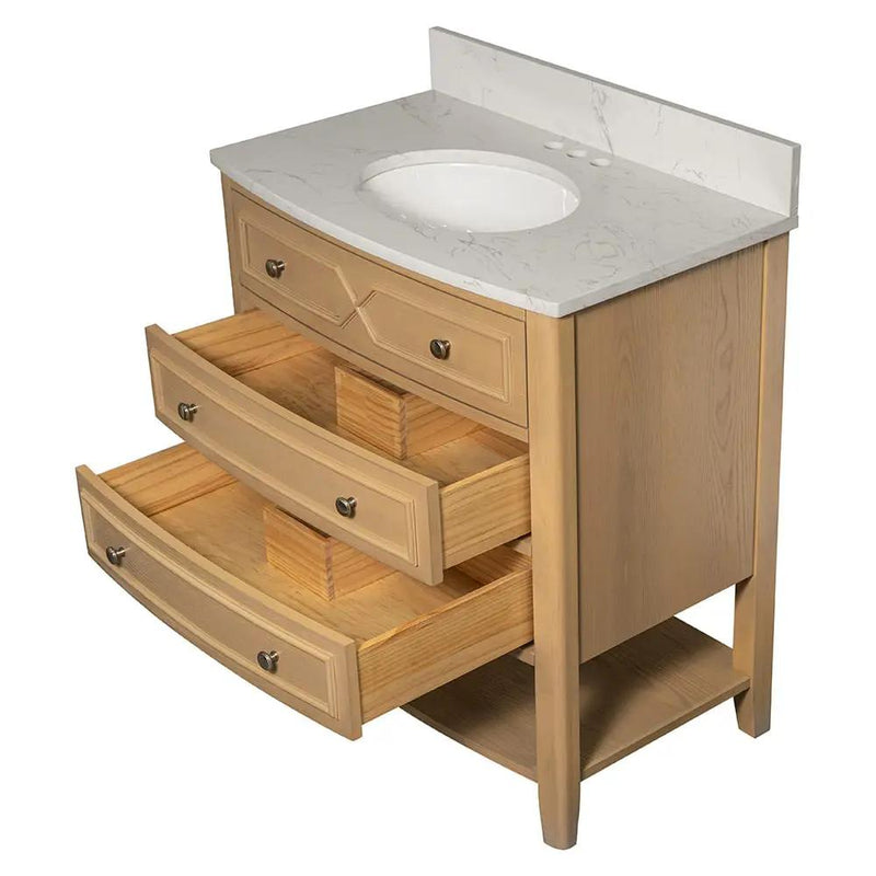 Carrara Halcyon Light Oak Bathroom Vanities 37x19 by Stonetiledepot