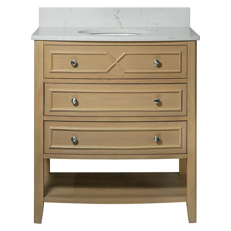 Carrara Halcyon Light Oak Bathroom Vanities 37x19 by Stonetiledepot